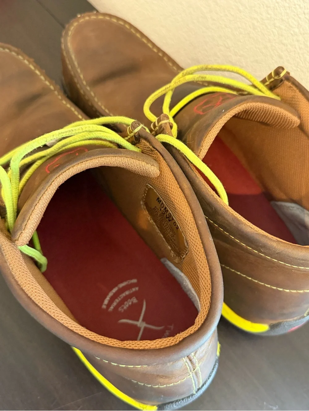 Twisted X Work Chukka Steel Toe Driving Mocks W/ Distressed Saddle Leather